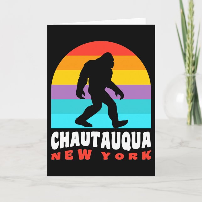 Carte Chautauqua Lake New York Ny Retro T Shirt  (Devant)