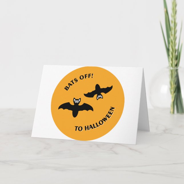 Carte Chauve-souris À Halloween Cercle Orange (Devant)