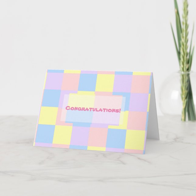 Carte Checkers Pastel Spring (Devant)