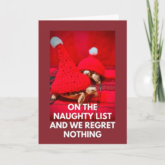 Carte Cheeky Baby Turtles Best Friends Naughty List (Devant)