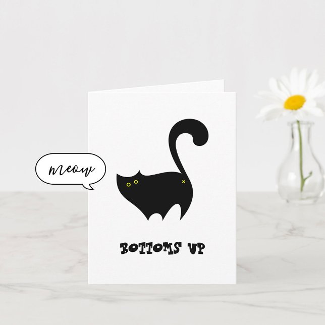 Carte Cheeky Black Chat Bas En haut Amoureux Anniversair (Créateur téléchargé)