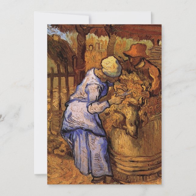 Carte Cheep Shearers (après Millet) par Vincent van Gogh (Devant)