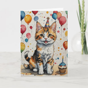 Carte Cheer d'anniversaire Kitty - Personnalisable