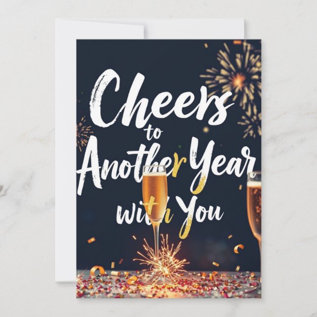 Carte Cheers to Another Year with You New Year Card (Devant)