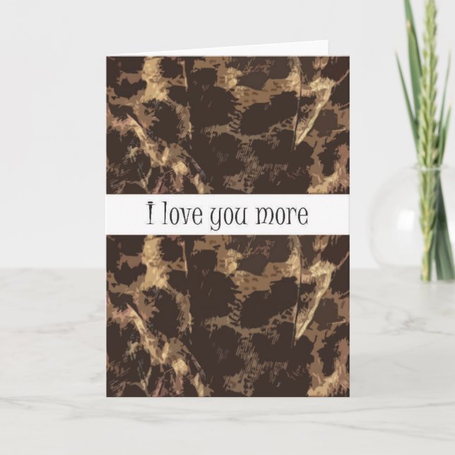 Carte Cheetah Print Je t'aime plus (Devant)