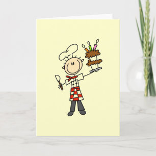 Carte Chef Avec Gâteau D'Anniversaire