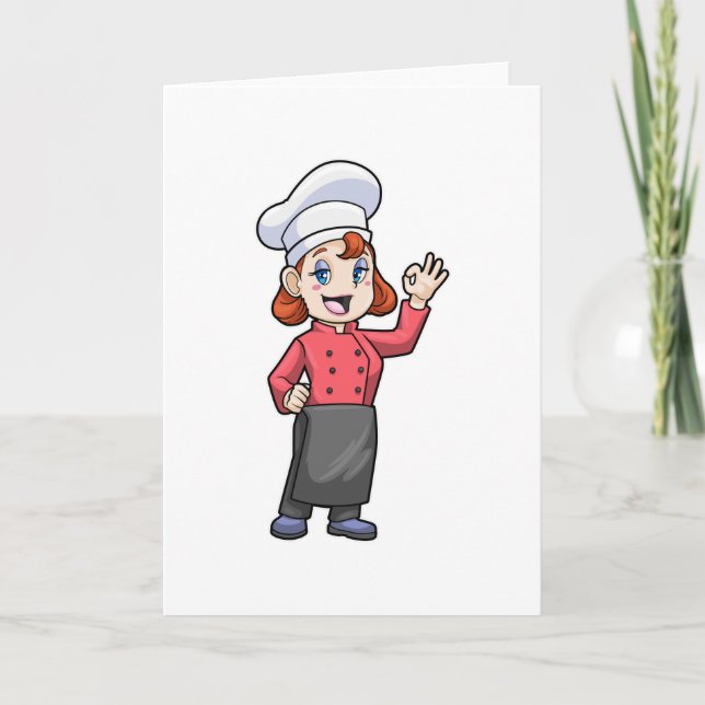 Carte Chef avec tablier de cuisine (Devant)