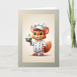 Carte Chef d'écureuil bébé Illustration Blank Greeting