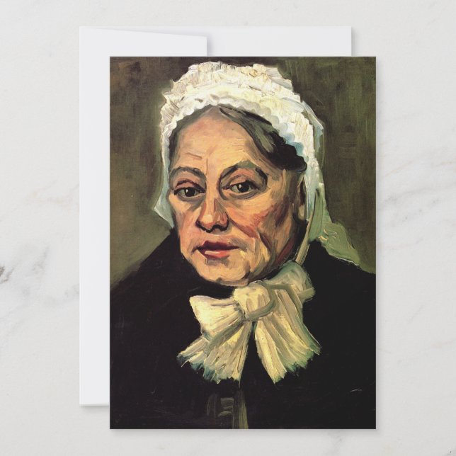 Carte Chef d'une vieille femme Casquette blanche par Vin (Devant)