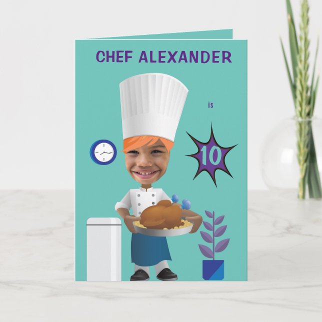 Carte Chef Tête dans le Trou 🎉 Cuisine Drôle de Cuisine (Devant)