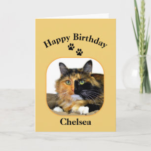 Carte Chelsea Calico Chat Joyeux Anniversaire