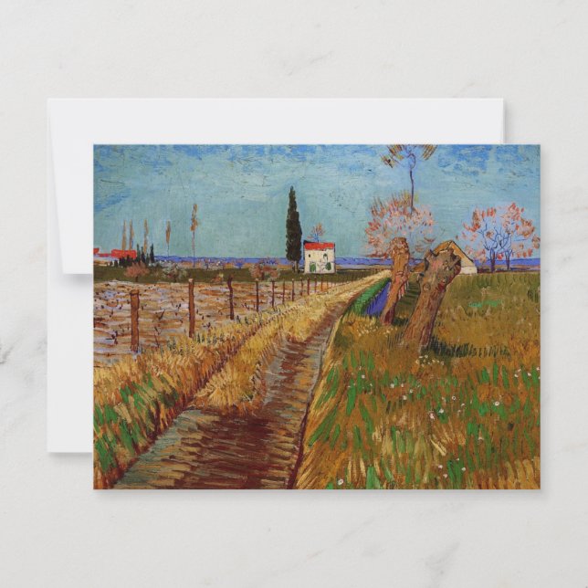 Carte Chemin dans un champ, saules de Vincent van Gogh (Devant)