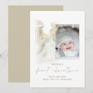 Carte Chemin de neige d'hiver Photo bébé Noël