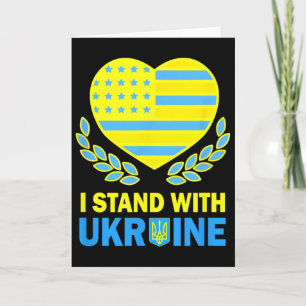 Carte Chemise America Debout avec l'Ukraine Drapeau Usa