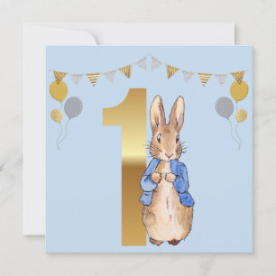 Carte Chemise bleue classique de lapin pour premier anni