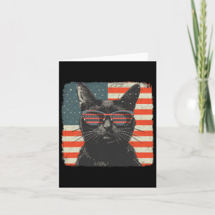 Carte Chemise de chat noir patriotique 4 juillet Femmes