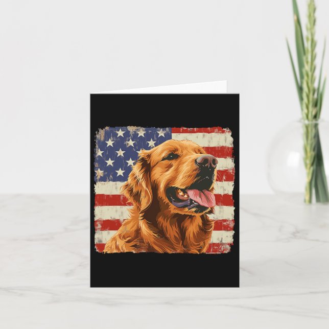 Carte Chemise de drapeau américain de chien Retriever do (Devant)