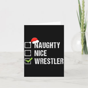 Carte Chemise de lutteur méchant gentil Santa Noël