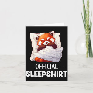 Carte Chemise de nuit Panda Rouge Amoureux des Animaux P