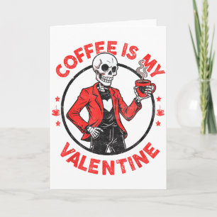Carte Chemise Drôle Squelette Café Saint-Valentin Rétro 