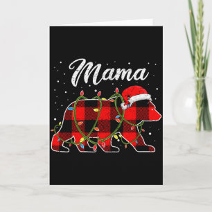 Carte Chemise Mama Bear, Pyjama de Maman Ours à carreaux