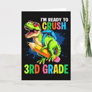 Carte Chemise Premier Jour De 3e Année Garçons Dinosaure