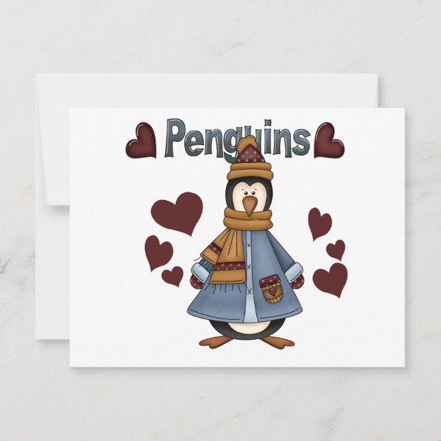 Carte Chemises et cadeaux de manchots d'hiver (Devant)