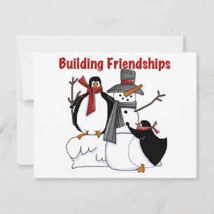 Carte Chemises et cadeaux Penguins Building Friendship