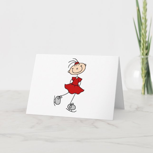 Carte Chemises et cadeaux Red Dress Figure Skater (Devant)