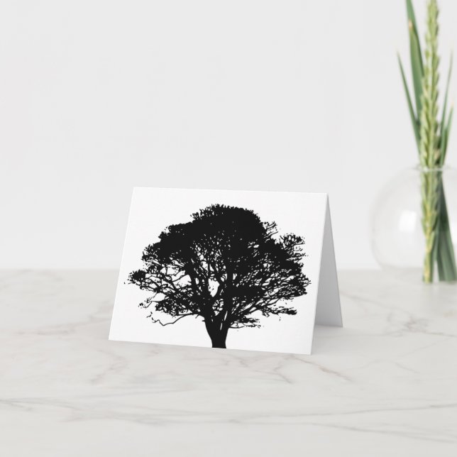 Carte Chêne noir gothique Silhouette Art Dessin (Devant)