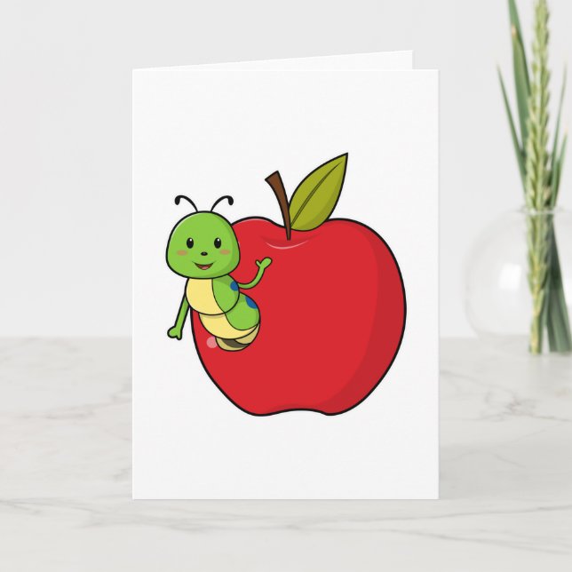Carte Chenille Apple (Devant)