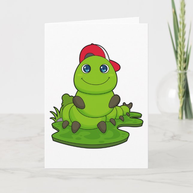 Carte Chenille avec Casquette (Devant)