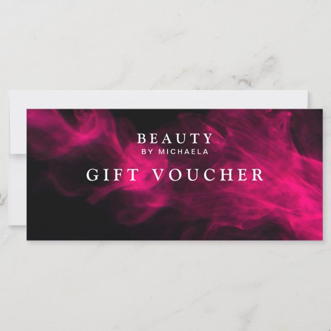 Carte Chèque-cadeau/Certificat pour fumée noire et rose  (Devant)