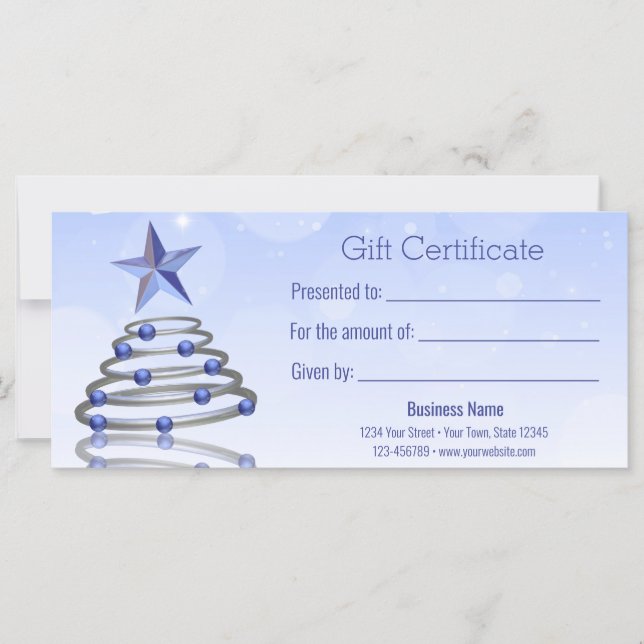 Carte Chèque cadeau Chrome de Noël 3D moderne (Devant)