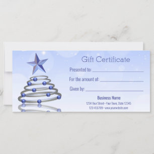 Carte Chèque cadeau Chrome de Noël 3D moderne