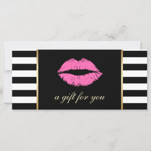 Carte Chèques-cadeaux   Lèvres roses Modernes Stripes Sa