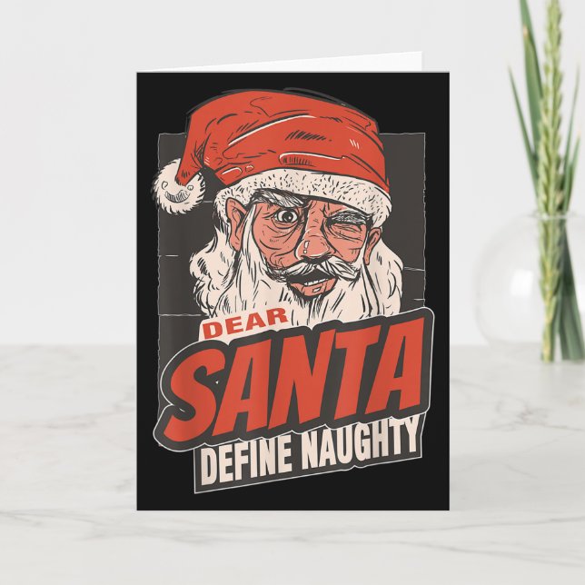 Carte Cher Père Noël Définir Citation Nouvel An Vilain  (Devant)