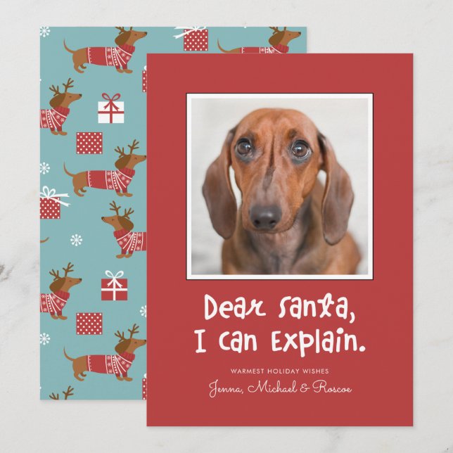 Carte CHER PÈRE NOËL JE PEUX EXPLIQUER Ajouter VOTRE Pho (Devant / Derrière)