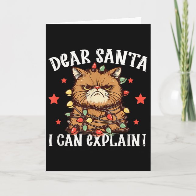 Carte Cher Père Noël je peux expliquer le chat l'a fait  (Devant)