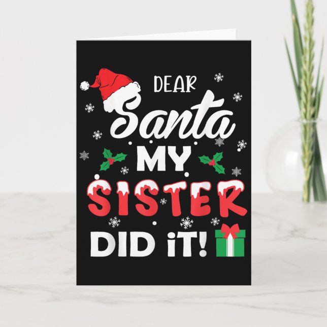 Carte Cher Père Noël Ma Soeur L'a Fait Drôle Pyjama De N (Devant)