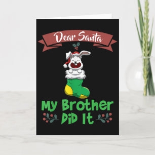 Carte Cher Père Noël Mon Frère L'a Fait Frères et Soeurs