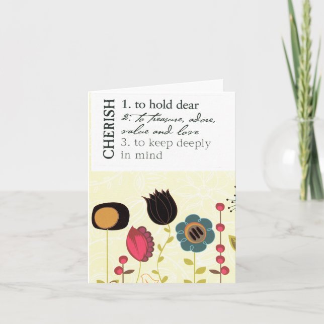 Carte Cherish definition (blank) card 4"x5.6" (Devant)