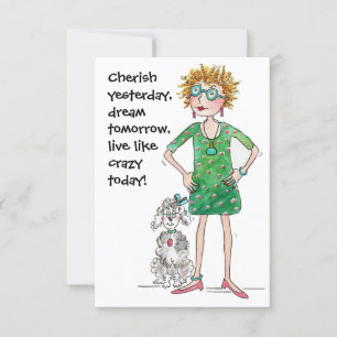 Carte Cherish hier, rêve demain, vivez comme un fou