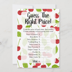 Carte Cherries Devinez Le Jeu Baby shower Prix