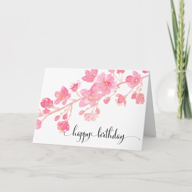 Carte Cherry Blossom Joyeux anniversaire (Devant)