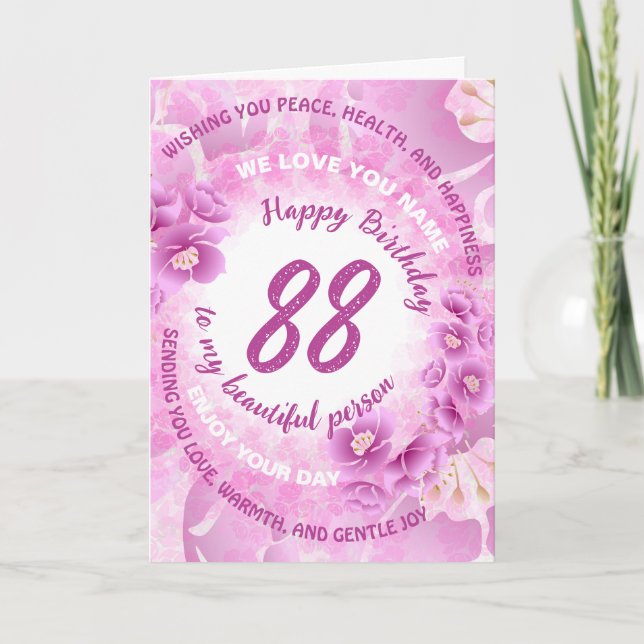 Carte Cherry Blossom Milestone Birthday | Custom Age (Devant)
