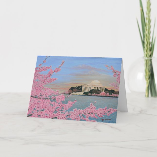Carte Cherry Blossoms at Sunrise Greeting Card (Devant)