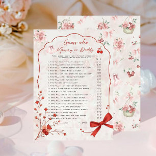 Carte Cherry on Top Devis Qui Joue Maman ou papa rose