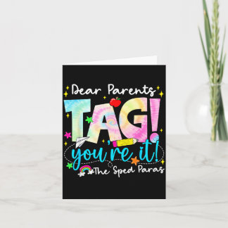 Carte Chers parents Tag Amour Sped para Dernier jour d'é