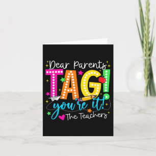 Carte Chers parents Tag You It Love Enseignants Dernier 